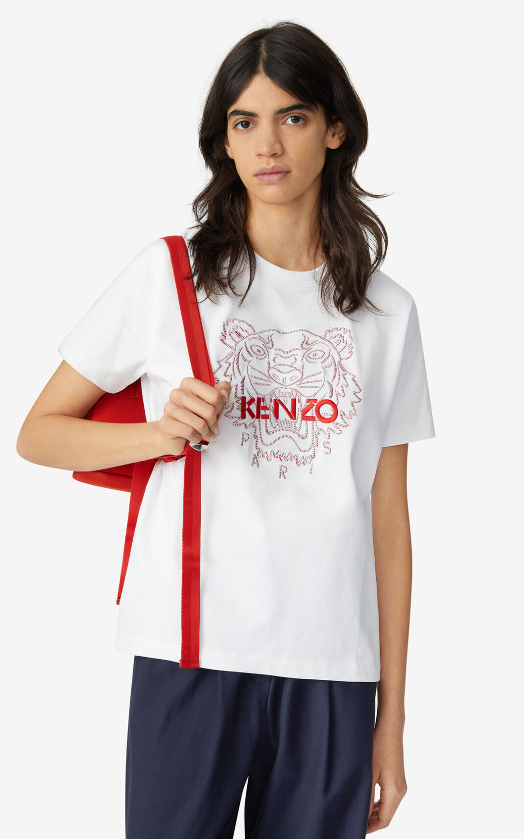 Kenzo Tiger loose fitting T-shirt Dames Wit | 31092QNYU